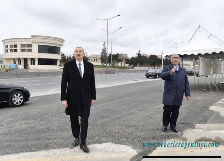 İlham Əliyev Bakı-Sumqayıt yolunun genişləndirilməsi çərçivəsində görülən işlərlə tanış oldu - FOTO