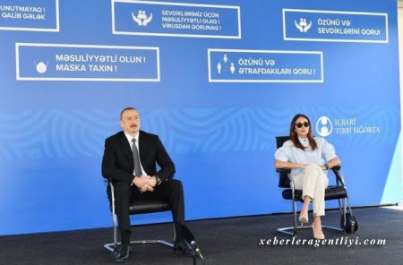 İlham Əliyev və Mehriban Əliyeva Bakıda modul tipli hospitalın açılışında - FOTO