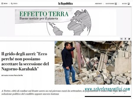 İtaliyanın nüfuzlu “la Repubblica” qəzeti: “Azərbaycanın hərbi uğurları hamının gözü önündədir”