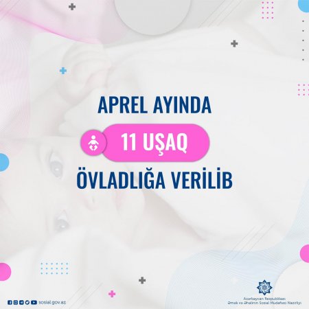 Aprel ayında 11 uşaq övladlığa verilib