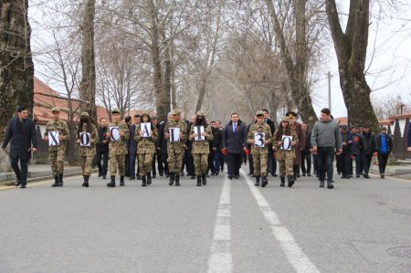 İsmayıllıda Xocalı soyqırımının 30-cu ildönümü ilə əlaqədar “Soyqırım abidəsi”nə yürüş təşkil edilib