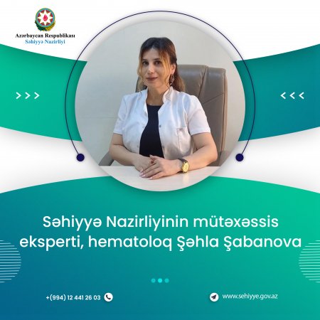 Səhiyyə Nazirliyinin mütəxəssis-eksperti Şəhla Şabanova: Qan durulaşdıran dərmanların nəzarətsiz qəbulu hemofiliyalı xəstələr üçün təhlükəlidir