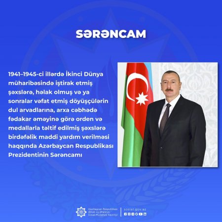 Prezident İlham Əliyevin yeni Sərəncamı İkinci Dünya müharibəsi iştirakçıları və sənəddə nəzərdə tutulan digər şəxslərdən ibarət 3729 şəxsə şamil olunacaq