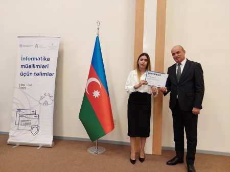 Şamaxı şəhər 2 nömrəli tam orta məktəbdə "İnformatika müəllimləri üçün təlimlər” layihəsinin bağlanış tədbiri keçirilib