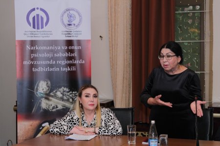 "Azərbaycan Qadınları Respublika Cəmiyyəti"İ.B. QHT-lərə Dövlət Dəstəyi Agentliyinin maddi dəstəyi ilə “Narkomaniya, onun psixoloji səbəbləri mövzusunda regionlarda tədbirlərin təşkili” layihəsi