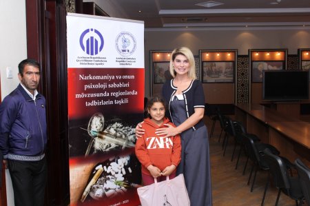 "Azərbaycan Qadınları Respublika Cəmiyyəti"İ.B. QHT-lərə Dövlət Dəstəyi Agentliyinin maddi dəstəyi ilə “Narkomaniya, onun psixoloji səbəbləri mövzusunda regionlarda tədbirlərin təşkili” layihəsi
