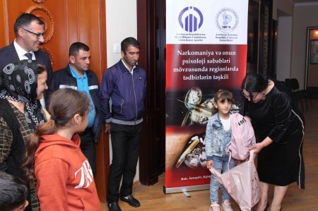 "Azərbaycan Qadınları Respublika Cəmiyyəti"İ.B. QHT-lərə Dövlət Dəstəyi Agentliyinin maddi dəstəyi ilə “Narkomaniya, onun psixoloji səbəbləri mövzusunda regionlarda tədbirlərin təşkili” layihəsi