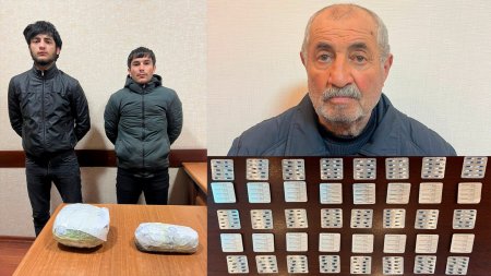 Narkokuryerlik etdikləri üçün saxlanılan şəxslərdən 3 kiloqram heroin, marixuana və 400 ədəd tramadol həbi aşkar edilib