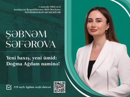 119 saylı Ağdam seçki dairəsindən deputatlığa namizəd Şəbnəm Səfərova Ağdamın Bənövşələr qəsəbəsi Mədəniyyət evində, Üçoğlan kəndinin Mədəniyyət evində və Alıbəyli, Kiçikli, Sarıçoban kəndlərində seçicilərlə görüşlər keçirmişdir