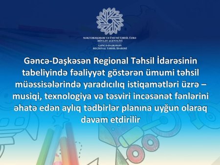 "Yaradıcılıq – musiqi, texnologiya və təsviri incəsənət fənn aylığı" davam edir