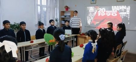 Mərkəzi Aran Regional Təhsil İdarəsinin tabeliyində fəaliyyət göstərən təhsil müəssisələrində 20 Yanvar - Ümumxalq Hüzn Gününə həsr olunmuş tədbirlər keçirilib