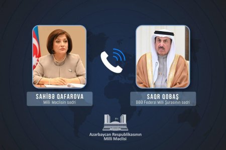 Sahibə Qafarova BƏƏ Federal Milli Şurasının sədri ilə İranın əsassız hücumlarını müzakirə edib